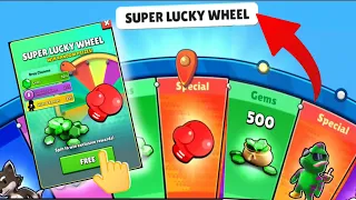 FINALLY I GOT THE SPECIAL PUNCH 👊 EMOTE IN THE NEW *SUPER LUCKY WHEEL*  STUMBLE GUYS!