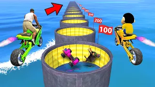 SHINCHAN AND FRANKLIN TRIED THE IMPOSSIBLE JUMP OF THE DEEPEST TUBE IN SEA GTA 5