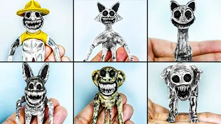 Making Zoonomaly - ZooKeeper, Monkey, Smile Cat, Rabbit, Elephant, Cat Monsters Sculptures Timelapse