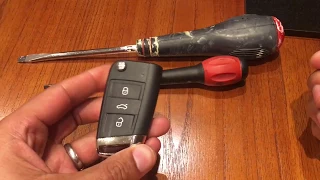 VW Key fob Battery replacement 2015-2018, DIY how to change the battery cell flat dead battery Golf