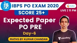 11:00 PM - For All Bank Exams 2020 | Maths by Kumar Chandan | Expected Paper PO Pre