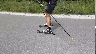 Rollerski braking techniques