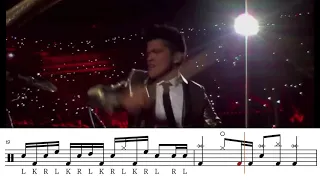 Bruno Mars - Superbowl Halftime Show 2014 - Drum Solo Transcription