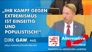 Dirk Gaw (AfD): „Ihr Kampf gegen Extremismus ist einseitig und populistisch!“