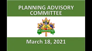 Planning Advisory Committee - March 18, 2021