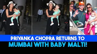 Priyanka Chopra Returns to Mumbai with Baby Malti! ✈️🇮🇳 #bollywood #shortvideo