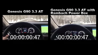 Сравнительные заезды Genesis G90 3,3t c Rambach PowerBox и без него.