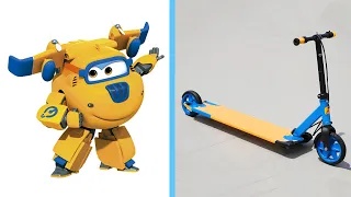 Super Wings Characters In Real Life As Leg Push Scooter