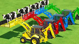 COWS LOADED WITH JCB & JCB OF COLORS IN FS22 | FARMING SIMULATOR 22 |