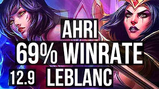 AHRI vs LEBLANC (MID) | 10/0/6, 69% winrate, Legendary | EUW Master | 12.9