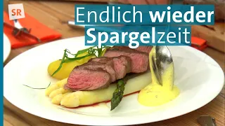 Rumpsteak mit Sauce Béarnaise, Spargel und Pellkartoffeln - Cliff Hämmerle kocht "Mit Herz am Herd"