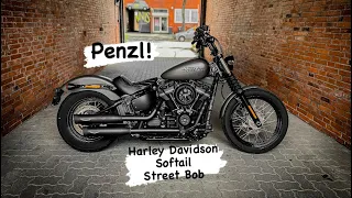 Harley Davidson Softail Street Bob Schwarz Grau 9671 Km 107er Penzl Klappenauspuff