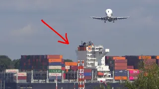 Watch out for Ships! Airbus Beluga GO-AROUND during landing