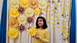 Easy birthday party decoration | Paper Fan | Paper Fan backdrop | Paper Crafts Planet