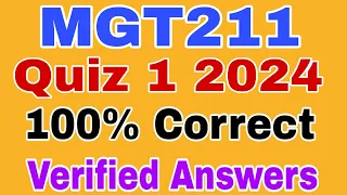MGT211 Quiz 1 Spring 2024|| Mgt211 quiz 1 2024
