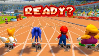 Mario and Sonic at the London 2012 Olympic Games   100m Sprint All Character (Very Hard )