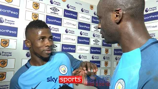 Kelechi Iheanacho tries to take Yaya Toure's MOTM award