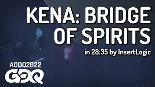 Kena: Bridge of Spirits by InsertLogic in 28:35 - AGDQ 2022 Online
