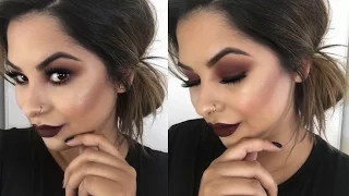 Burgundy Smokey Eyes & Bold Lips | Fall Makeup