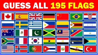 GUESS AND LEARN ALL 195 FLAGS IN THE WORLD | 3 SECONDS EACH GAME | FLAG QUIZ | GEOGRAPHY QUIZ