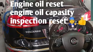 vw Touareg engine oil capasity & how to reset service interval 🧑‍🔧👍