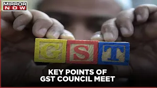 Finance Minister briefs the press after the GST council meeting held in UP