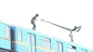 Insane train surfing Ukraine. Sasha Shapik