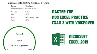 Master the MOS Excel Practice Exam 2 with Voiceover || GMetrix Practice 2023 || Excel 365-2019