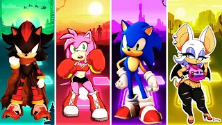 Shadow VS Amy Rose VS Sonic VS Rouge | Tiles Hop EDM Rush
