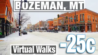 Bozeman Montana Dangerous Cold Virtual Walk - City Walks Montana Walking Tour & Treadmill Scenery