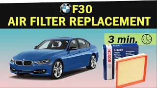 Bmw Air Filter Replacement in 3 MINUTES "BMW F30"