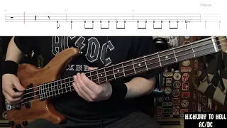 Highway To Hell by AC/DC - Bass Cover with Tabs Play-Along