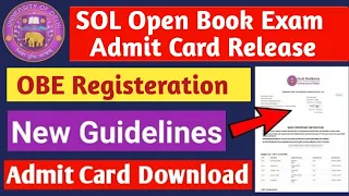 How to Download Sol Admit card/hall ticket || OBE Registration start || #sol