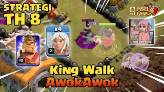 Ada ada saja 😂.. King Walk + Valkyrie Bowler 🗿 - Strategi TH 8 | COC Indonesia