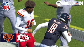 Madden 24 Caleb Williams Bears vs Mahomes Chiefs (Madden 25 Updated Roster) 2024 Sim 4K Game Play