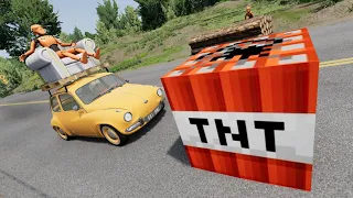 Cars vs Minecraft TNT 🥵 BeamNG.drive