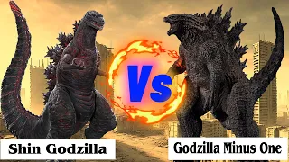 Godzilla Minus One vs Shin Godzilla Terrifying Monster Battle (Part 1)