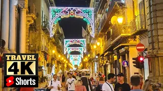 Ballade dans les Rues de Palerme de Nuit | Voyage en Sicile 🇮🇹  #youtubeshorts  #Shorts