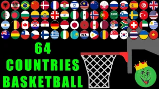 Basketball Marble Race with 64 Countries in Algodoo 3  Marble Race King