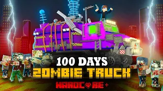 100 DAYS ON A CHAOS TRUCK IN THE ZOMBIE APOCALYPSE IN MINECRAFT