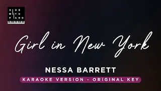 Girl in New York - Nessa Barrett (Original Key Karaoke) - Piano Instrumental Cover with Lyrics