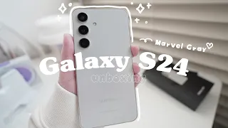 samsung Galaxy S24 Aesthetic unboxing  / Marvel Gray /🥰 best design💕 / accessories