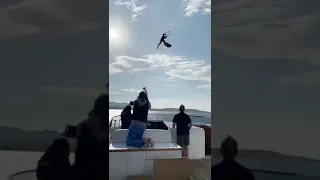 Jumping over a mega yacht!