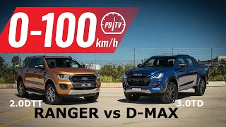2021 Isuzu D-Max vs Ford Ranger: 0-100km/h & comparison