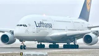 (4K) CLOSE UP! Lufthansa A380-800 (D-AIML) Taxiing and Departure at Munich Airport!