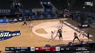 Oral Roberts vs Arkansas INSANE Ending!