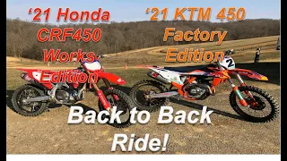 '21 Honda CRF450 Works Edition & '21.5 KTM 450 Factory Edition Comparison  Ride