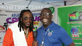 kiprich interviewed by Wayne Hall at the 2024 Atlanta Caribbean Carnival.