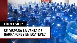 Por calor y falta de agua, crece el consumo de garrafones en Edomex