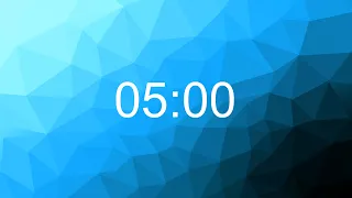 5 minute Silent Timer - count UP - blue polygon background